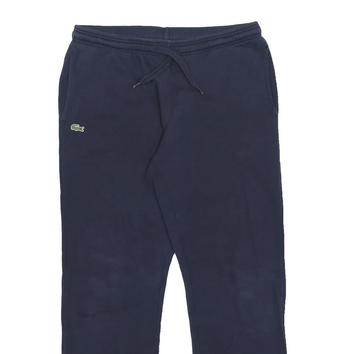 LACOSTE Mens Joggers Navy Blue Slim Tapered M W32 L29 Cotton Blend Casual