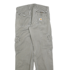 CARHARTT Mens Cotton Blend Grey Regular Cargo Trousers W30 L30 Workwear Durable