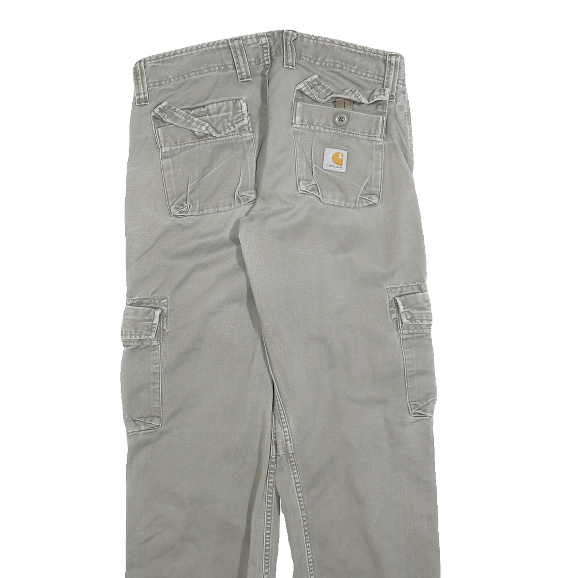 CARHARTT Mens Cotton Blend Grey Regular Cargo Trousers W30 L30 Workwear Durable