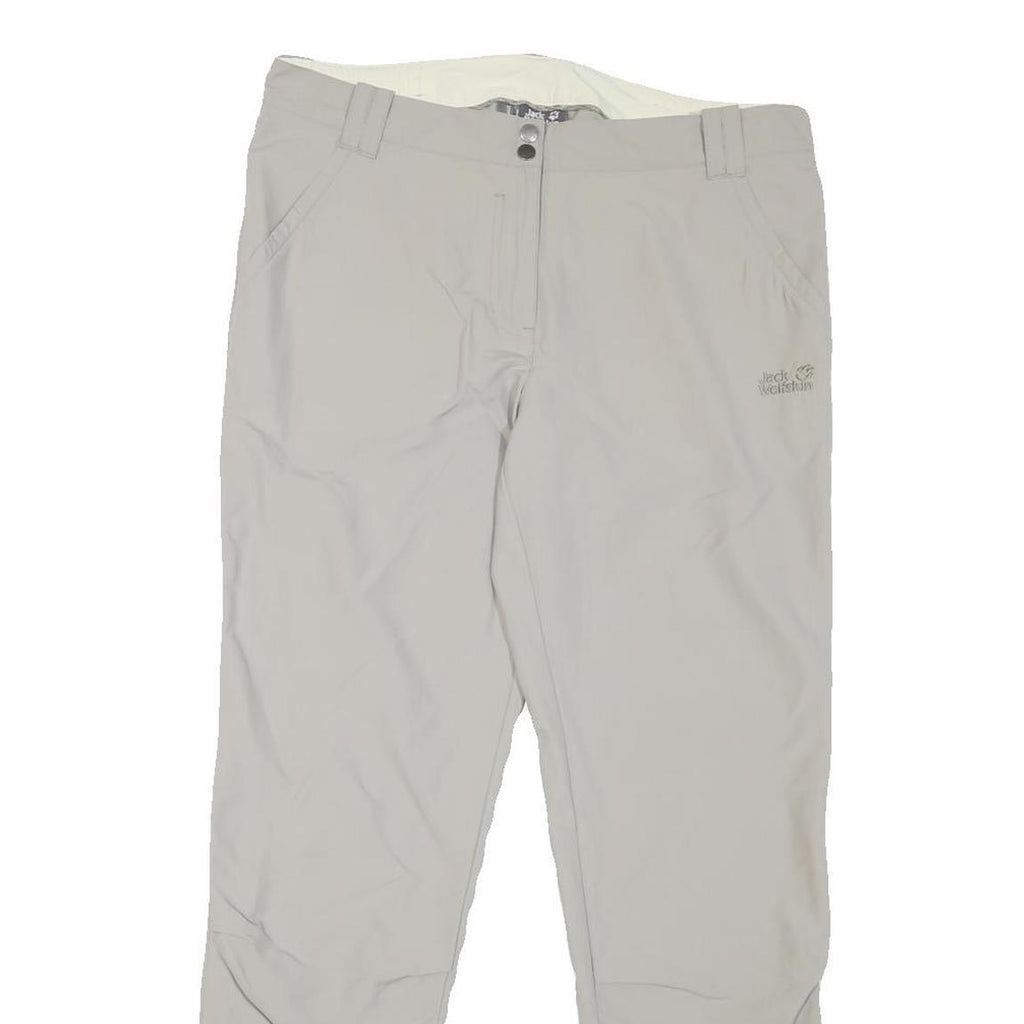 JACK WOLFSKIN Womens Beige Regular Fit Straight Leg Trousers W34 L29 Outdoor Zip