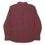TIMBERLAND Mens Red Checked Shirt XL Cotton Blend Button Down Collar Long Sleeve