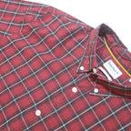 TIMBERLAND Mens Red Checked Shirt XL Cotton Blend Button Down Collar Long Sleeve