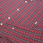 TIMBERLAND Mens Red Checked Shirt XL Cotton Blend Button Down Collar Long Sleeve