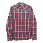 LEVI'S Mens Red & Blue Check Shirt S Western Button-Up Casual Cotton