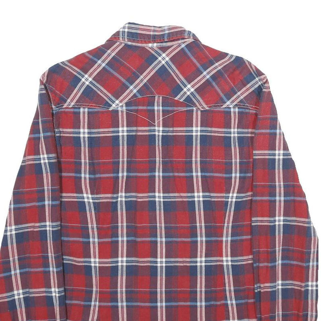LEVI'S Mens Red & Blue Check Shirt S Western Button-Up Casual Cotton