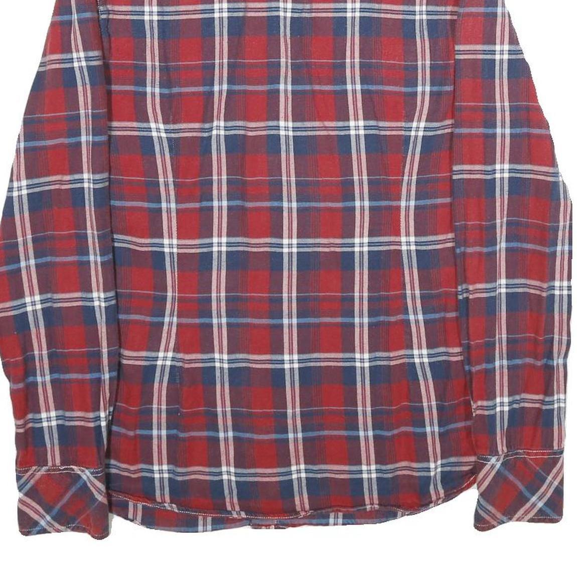LEVI'S Mens Red & Blue Check Shirt S Western Button-Up Casual Cotton