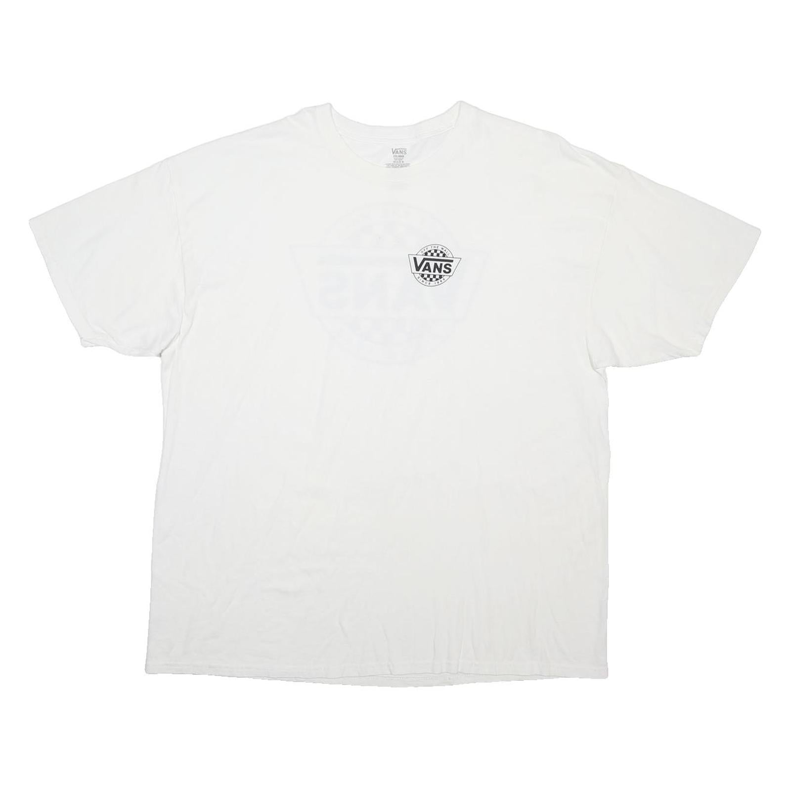 VANS Mens White 2XL Short Sleeve Crew Neck Classic Graphic T-Shirt