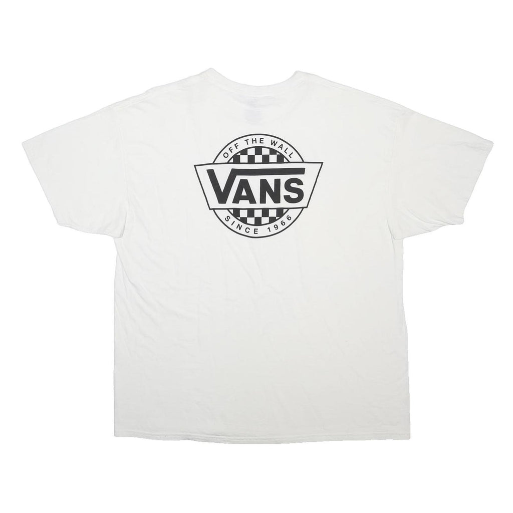 VANS Mens White 2XL Short Sleeve Crew Neck Classic Graphic T-Shirt