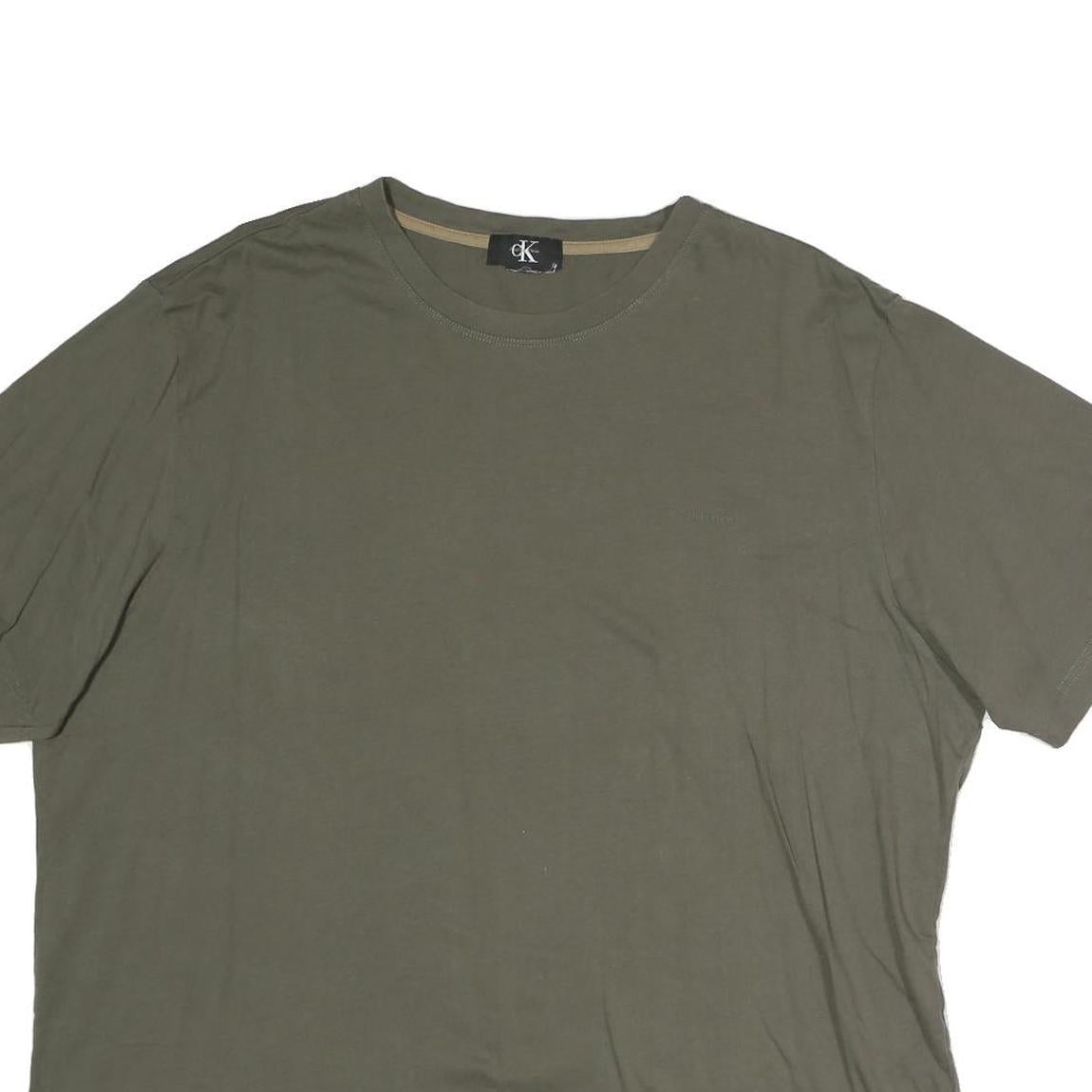 CALVIN KLEIN Womens Green T-Shirt M Short Sleeve Crew Neck Classic Cotton Tee