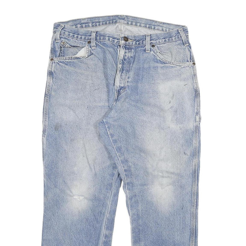 DICKIES Mens Blue Slim Jeans Denim Medium W34 L28 Workwear Zip Closure