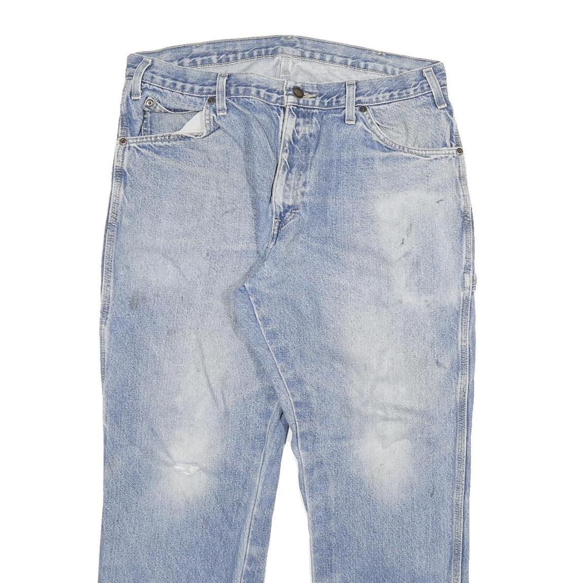 DICKIES Mens Blue Slim Jeans Denim Medium W34 L28 Workwear Zip Closure