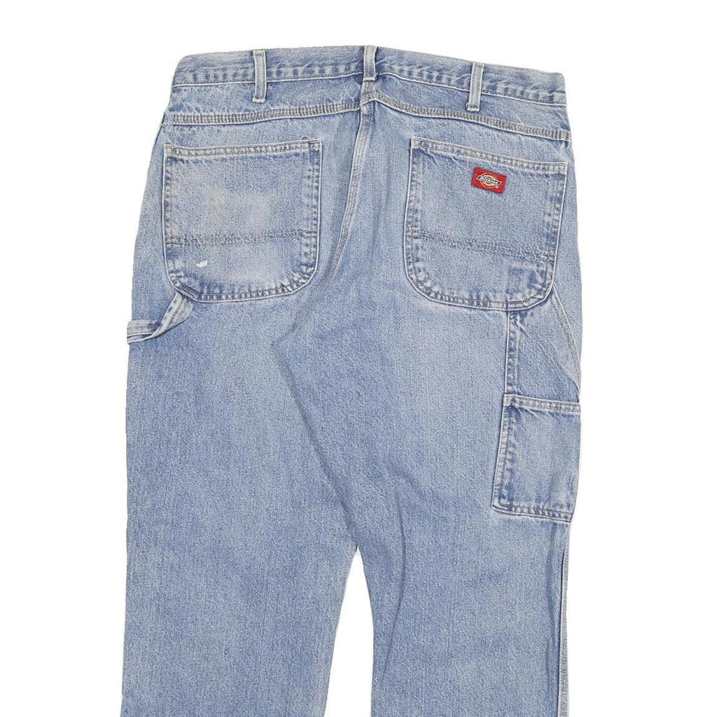 DICKIES Mens Blue Slim Jeans Denim Medium W34 L28 Workwear Zip Closure