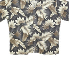 CAMPIA Mens Black & Beige Floral Rayon Shirt XL Summer Vacation Casual