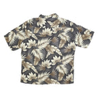 CAMPIA Mens Black & Beige Floral Rayon Shirt XL Summer Vacation Casual