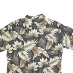 CAMPIA Mens Black & Beige Floral Rayon Shirt XL Summer Vacation Casual