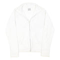NIKE Womens White Zip Jacket S Polyester Blend Plain Lightweight Activewear