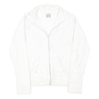 NIKE Womens White Zip Jacket S Polyester Blend Plain Lightweight Activewear