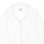 NIKE Womens White Zip Jacket S Polyester Blend Plain Lightweight Activewear