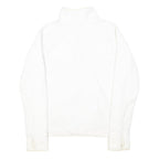 NIKE Womens White Zip Jacket S Polyester Blend Plain Lightweight Activewear