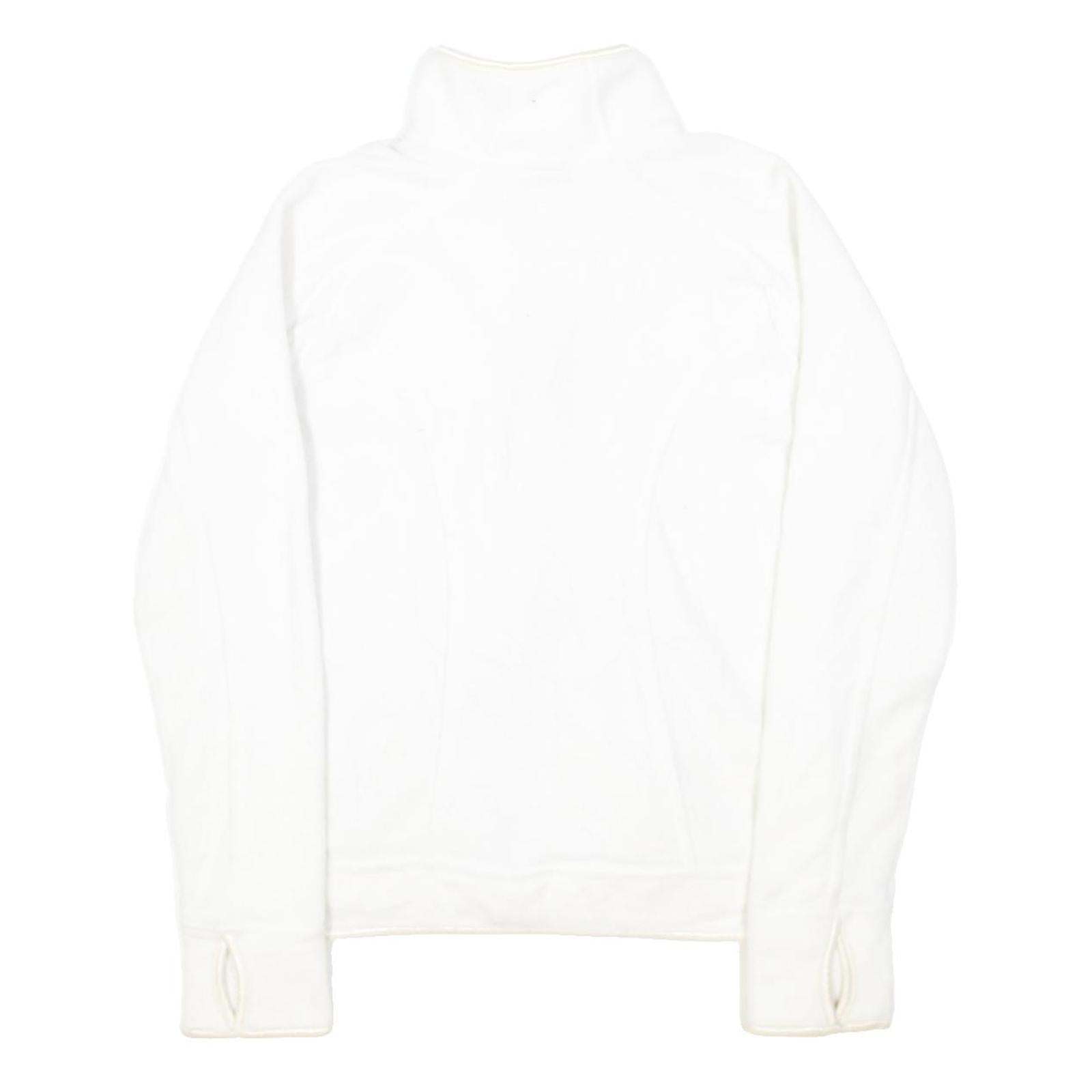 NIKE Womens White Zip Jacket S Polyester Blend Plain Lightweight Activewear