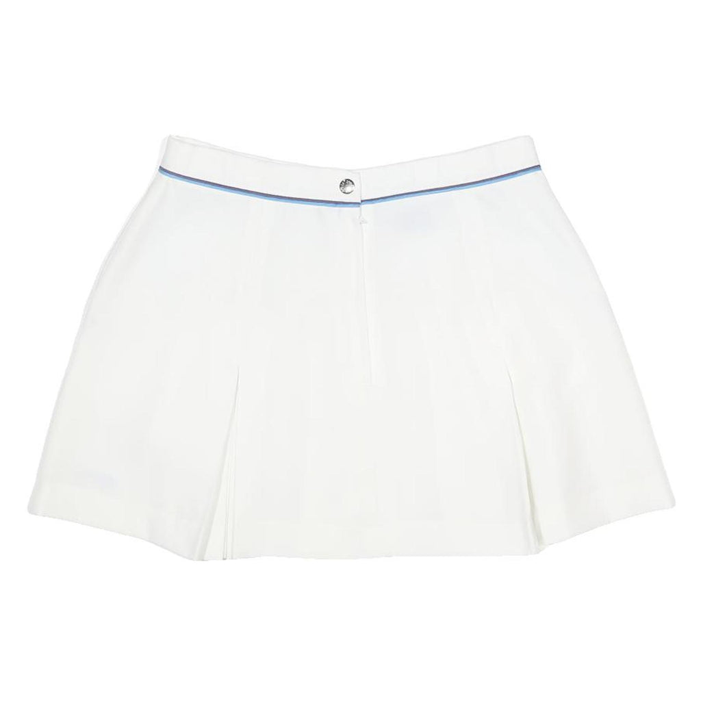 SLAZENGER Womens White Blue Trim Mini Polyester Pleated Skirt Size S Tennis