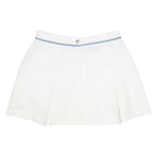 SLAZENGER Womens White Blue Trim Mini Polyester Pleated Skirt Size S Tennis