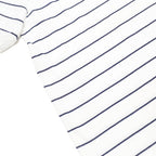 ADIDAS Mens White & Navy Striped Short Sleeve Polo Shirt L Cotton Casual