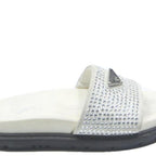 PRADA Womens Slider Sandals White Synthetic UK 7 Designer Slip-On Comfort Casual