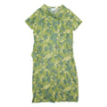 KAY WHITNEY Womens Shift Dress Green Paisley Short Sleeve Midi L