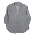 ZARA Womens Grey Basic Shirt 3/4 Sleeve Collared Cotton Blend M Casual