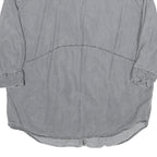 ZARA Womens Grey Basic Shirt 3/4 Sleeve Collared Cotton Blend M Casual