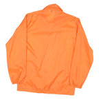 Womens Orange Nylon Button Jacket S Plain Lightweight Casual Outerwear