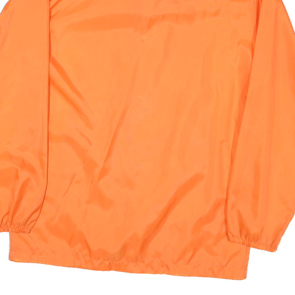 Womens Orange Nylon Button Jacket S Plain Lightweight Casual Outerwear