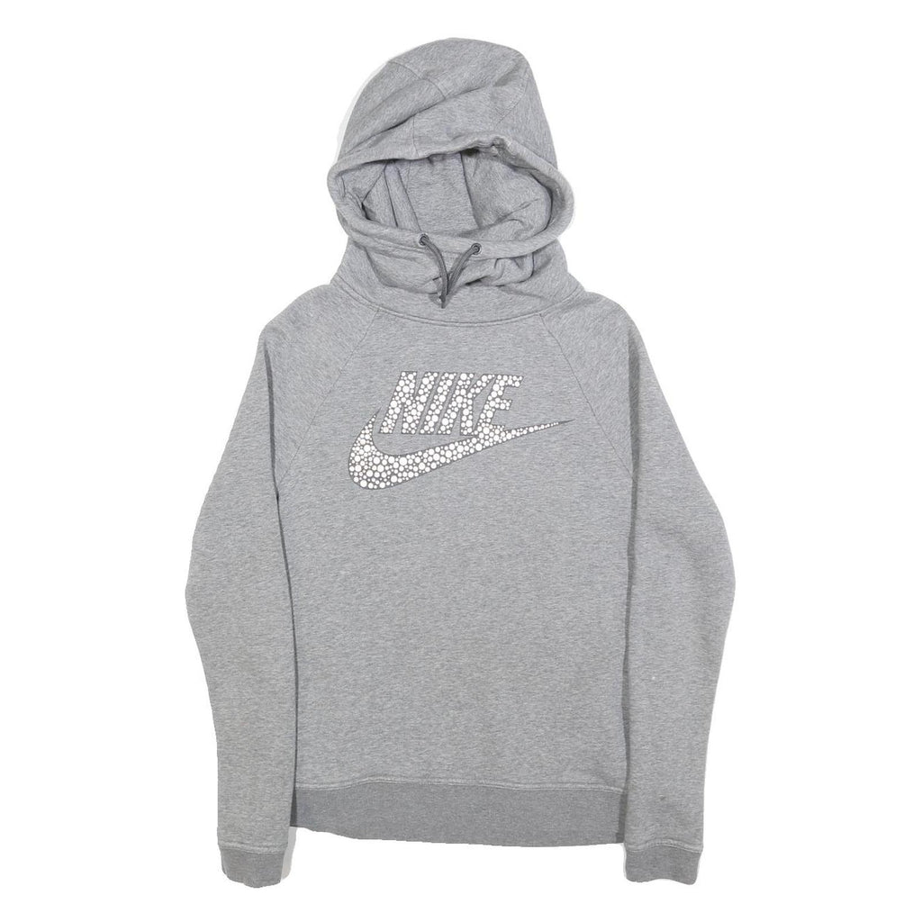 NIKE Womens Grey Hoodie S Cotton Blend Pullover Casual Sportswear