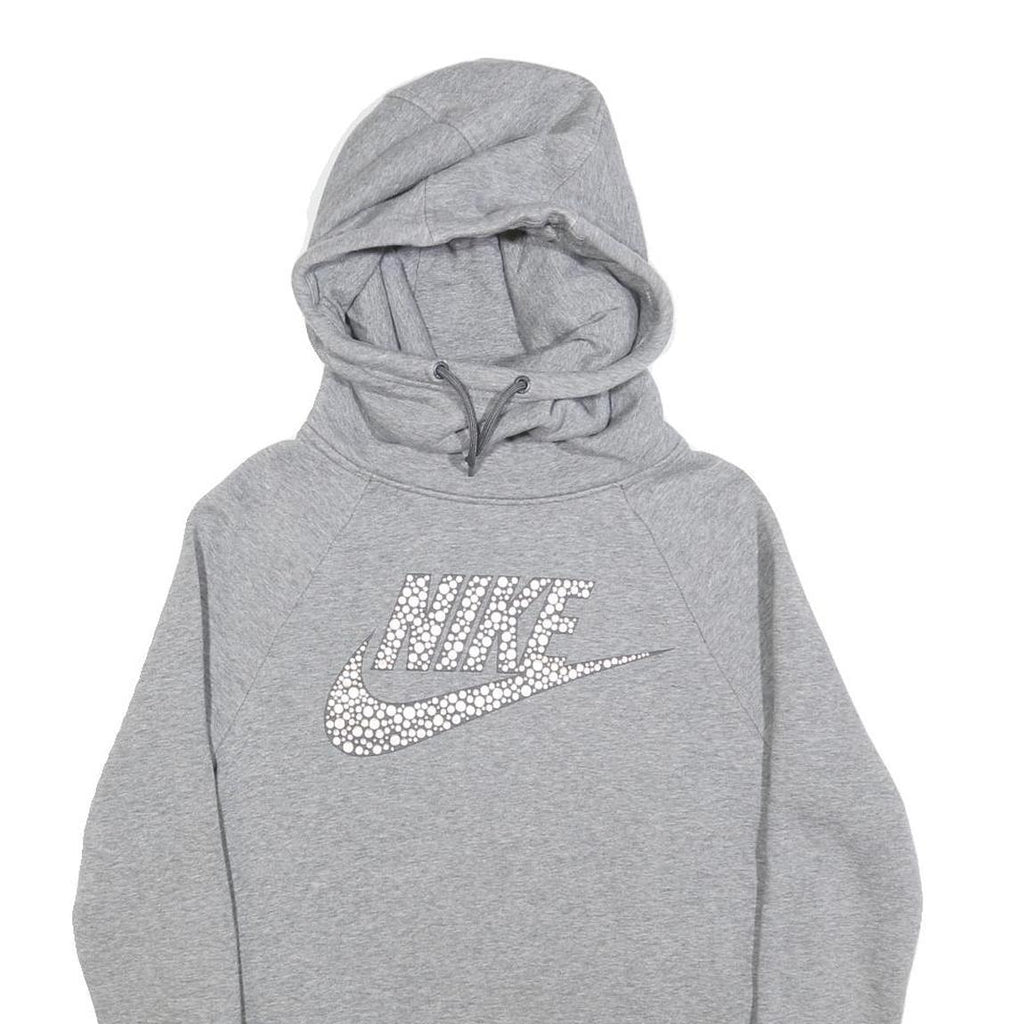 NIKE Womens Grey Hoodie S Cotton Blend Pullover Casual Sportswear