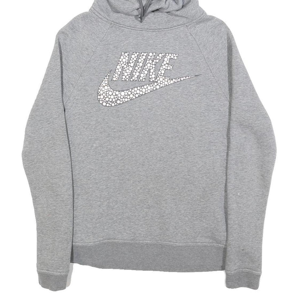 NIKE Womens Grey Hoodie S Cotton Blend Pullover Casual Sportswear