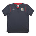 UMBRO Mens Black Wales 2011-12 Away Football Crest T-Shirt M Short Sleeve