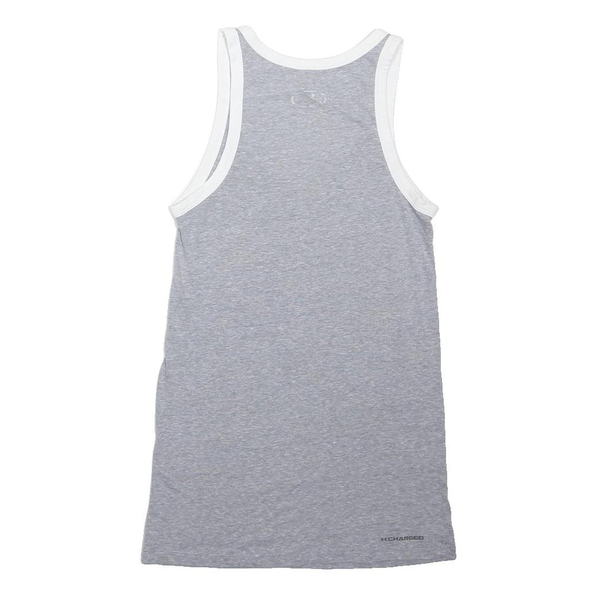 UNDER ARMOUR Mens Grey & White Graphic Vest XS Sleeveless Crew Neck Sports