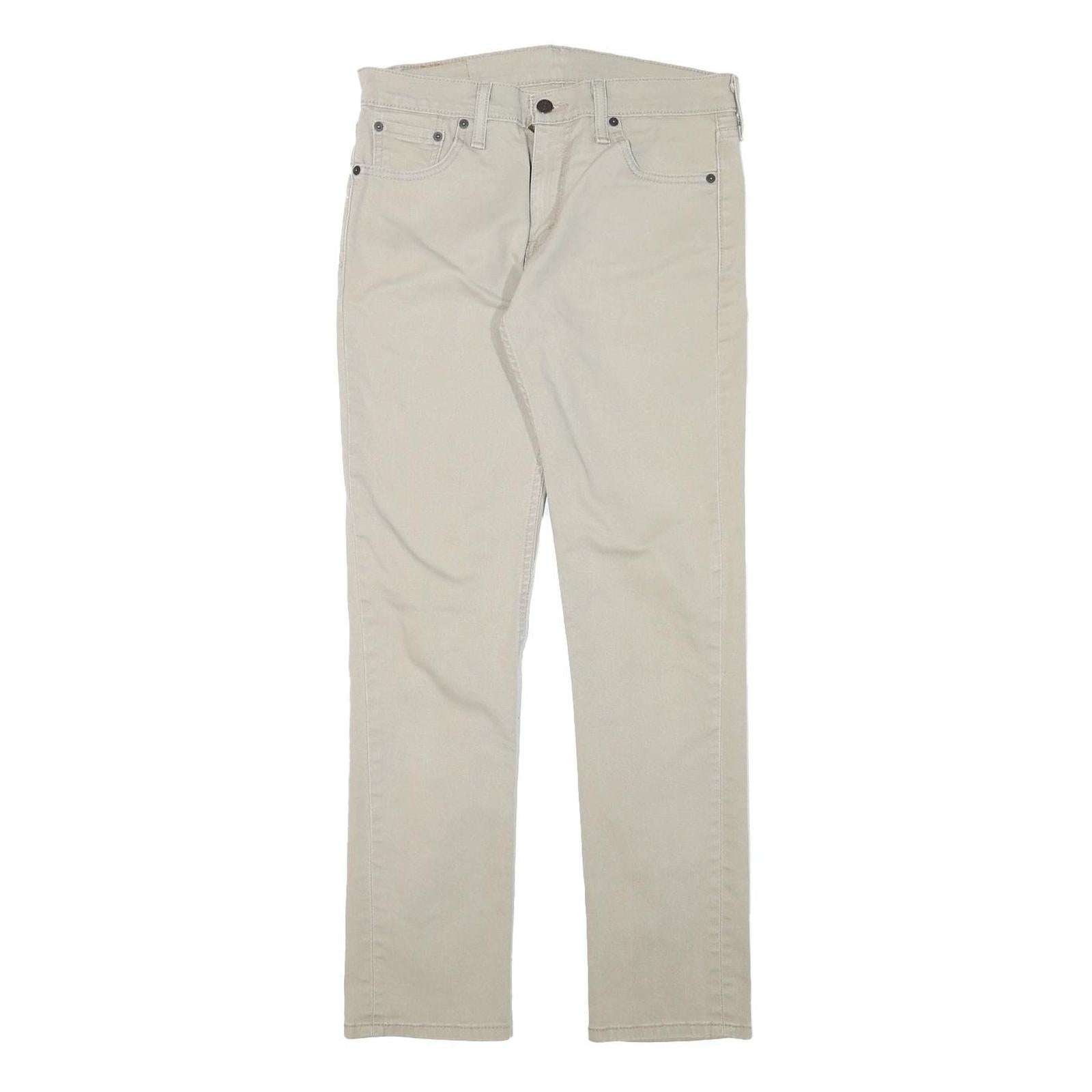 LEVI'S Mens Cotton Blend Beige Regular Straight Denim W30 L30 Zip Jeans Classic