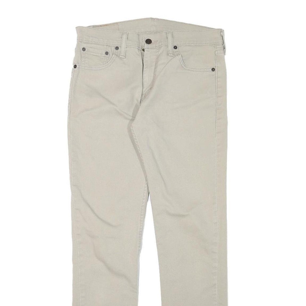 LEVI'S Mens Cotton Blend Beige Regular Straight Denim W30 L30 Zip Jeans Classic