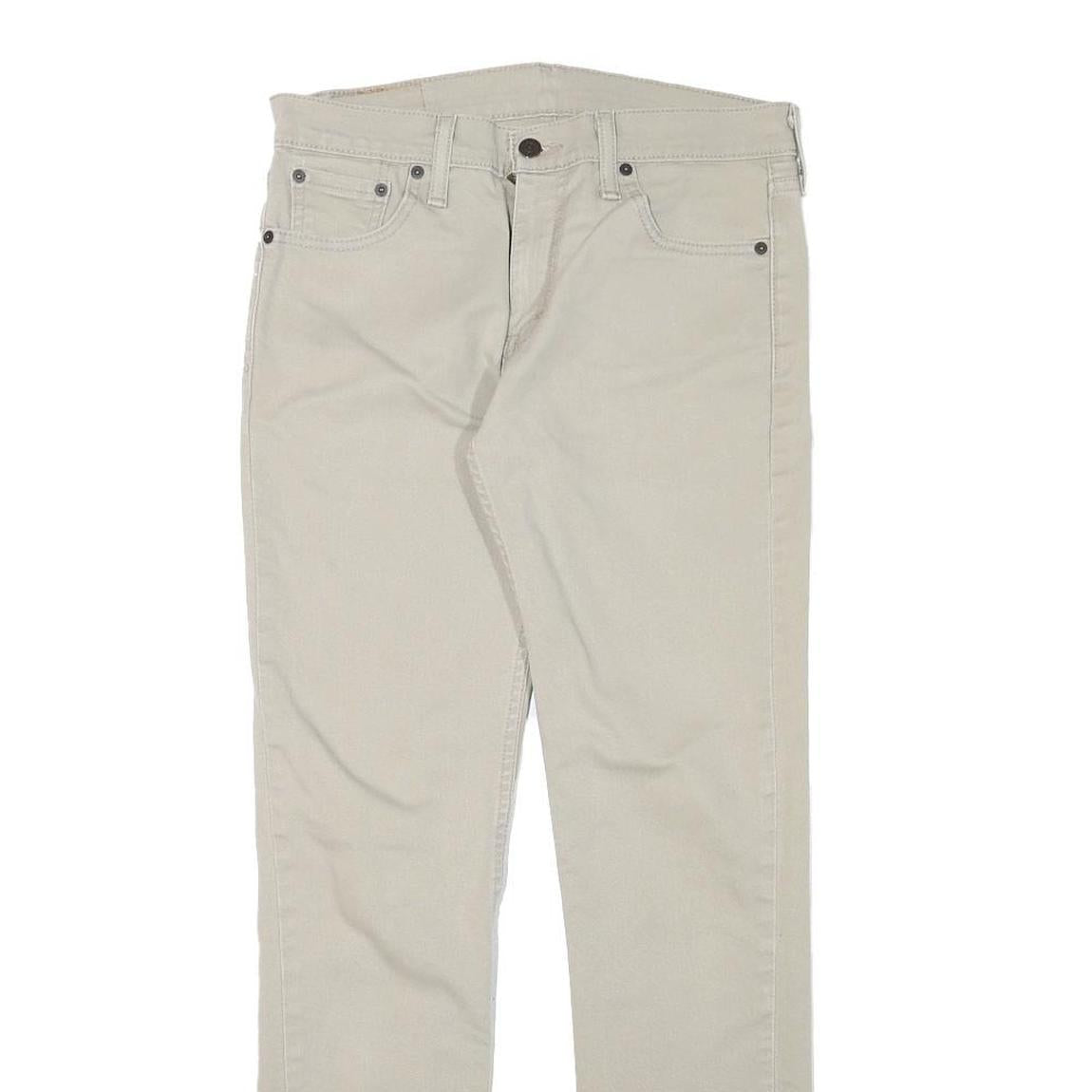 LEVI'S Mens Cotton Blend Beige Regular Straight Denim W30 L30 Zip Jeans Classic