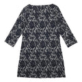 WHITE STUFF Womens Navy Blue & Cream Cotton Blend Day Dress Jacquard UK 10