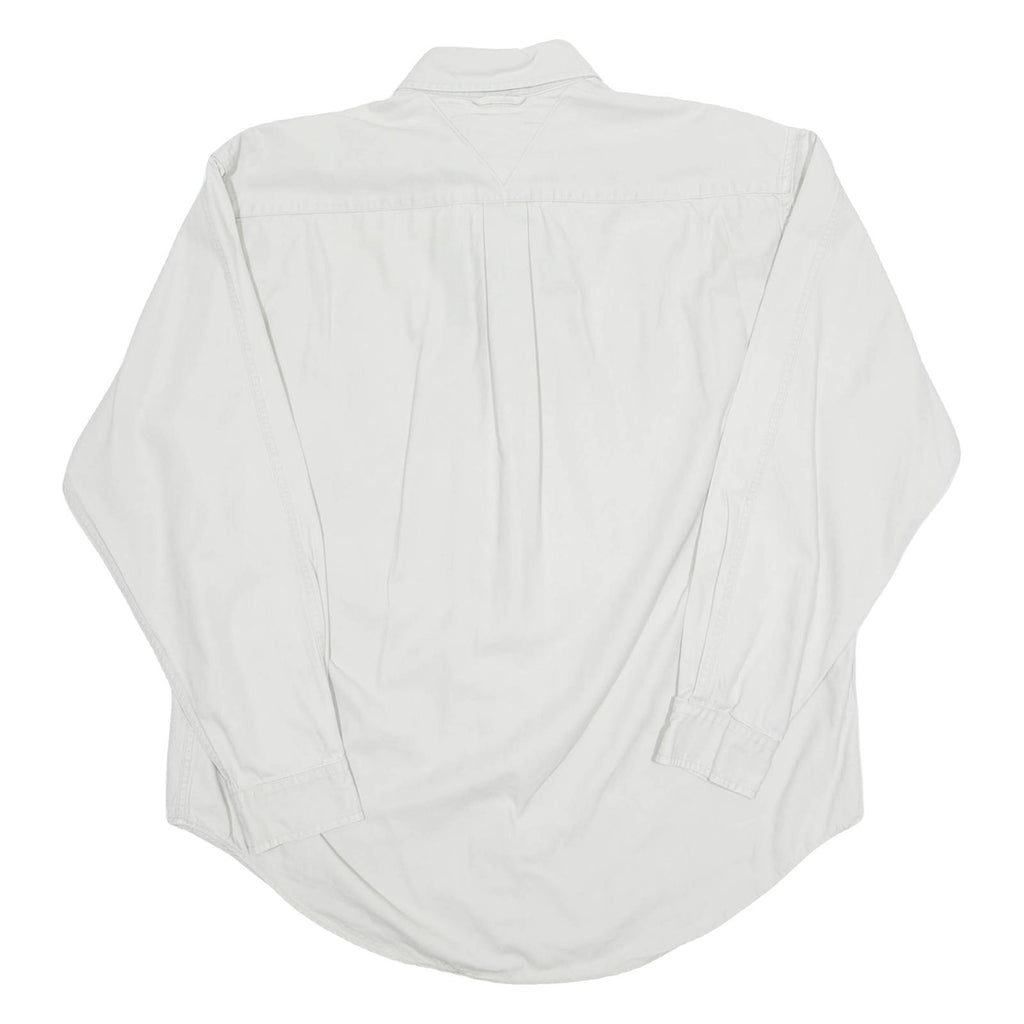 TOMMY HILFIGER Mens Plain Shirt Beige Long Sleeve L