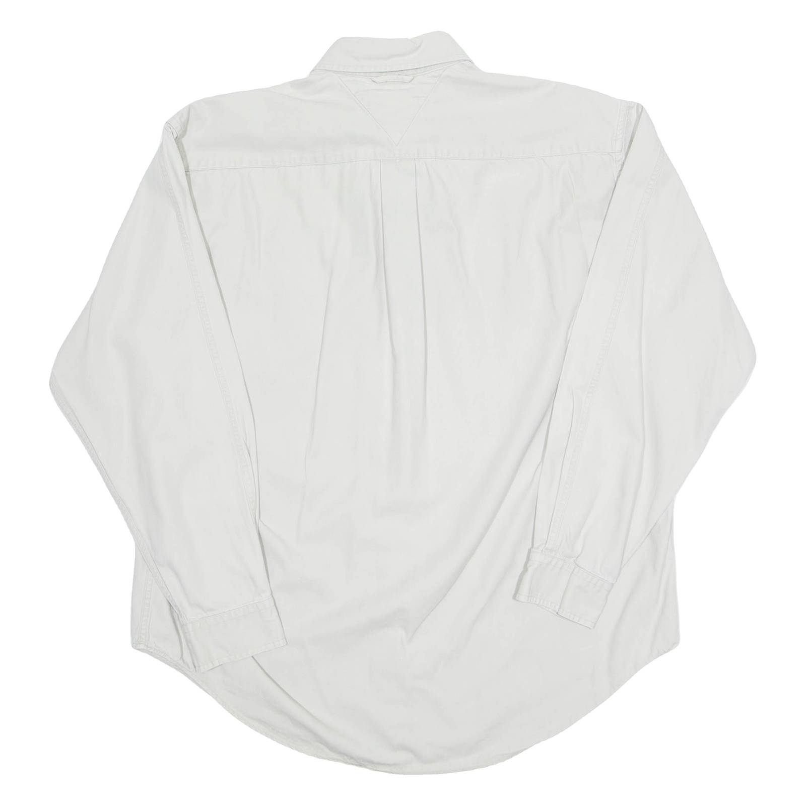 TOMMY HILFIGER Mens Plain Shirt Beige Long Sleeve L