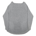Womens Grey Plain Jumper Round Neck Basic Knit L Casual Comfort Lightweight
