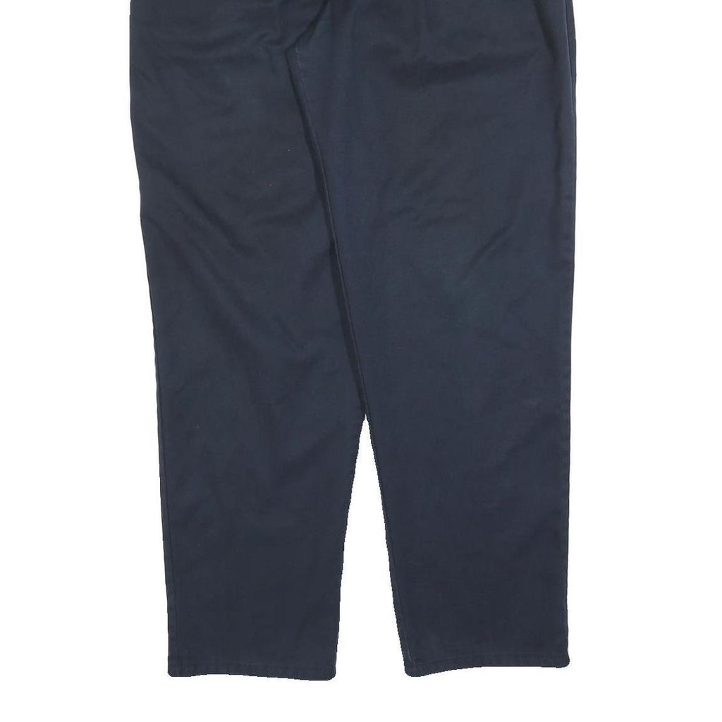 DICKIES Mens Cotton Blend Navy Regular Fit Straight Leg Trousers W38 L30