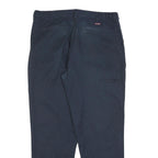 DICKIES Mens Cotton Blend Navy Regular Fit Straight Leg Trousers W38 L30