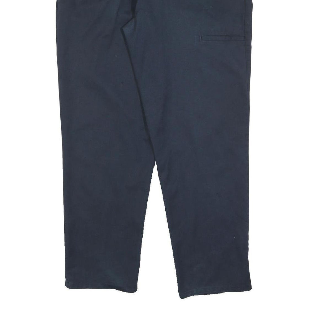 DICKIES Mens Cotton Blend Navy Regular Fit Straight Leg Trousers W38 L30