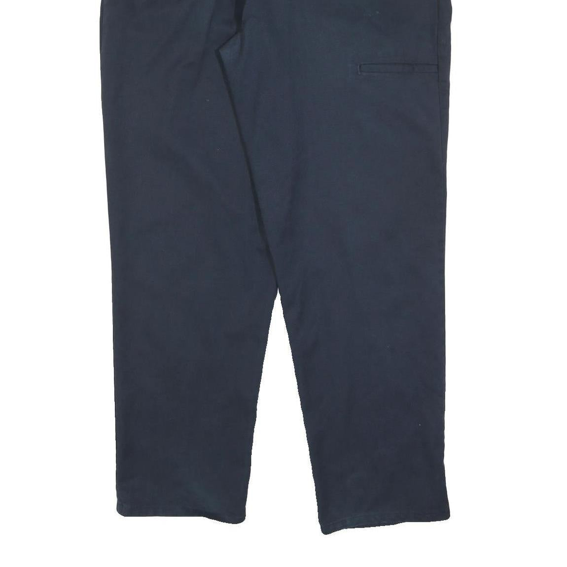 DICKIES Mens Cotton Blend Navy Regular Fit Straight Leg Trousers W38 L30