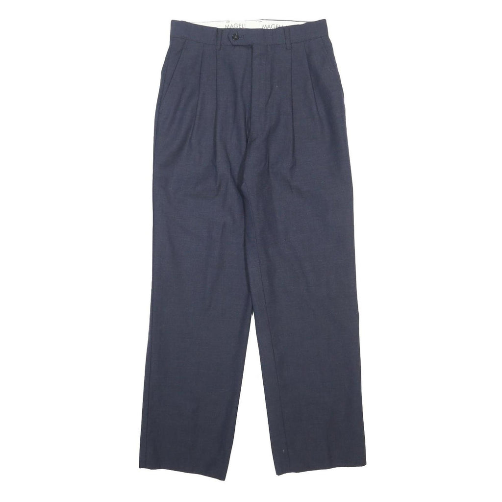MAGELLAN Womens Navy Regular Fit Straight Leg Trousers W27 L27 Classic Smart